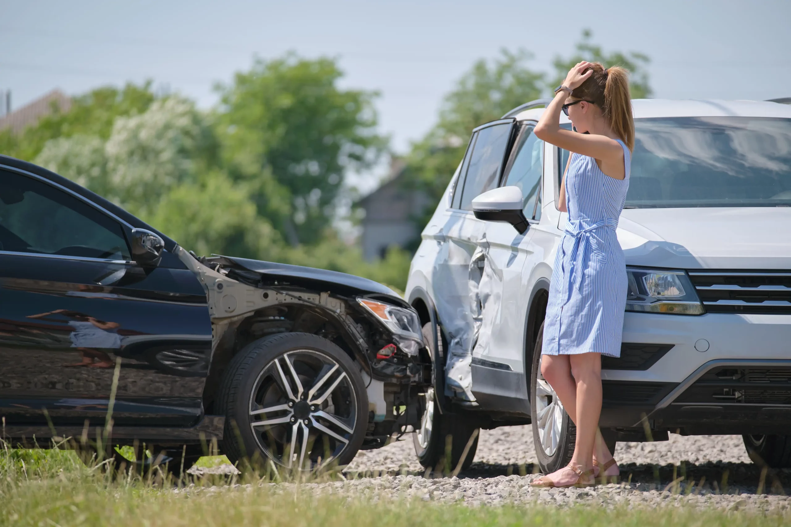 woman in an SUV car accident