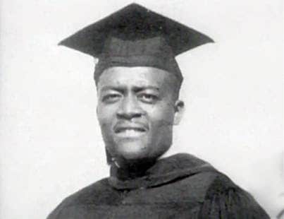 Johnnie Cochran in his College cap and gown